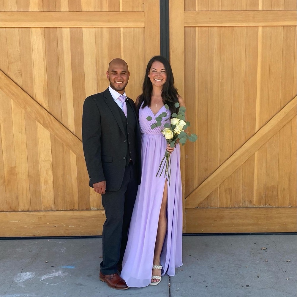 Azazie Gracie Lilac Bridesmaid Dress Worn Once